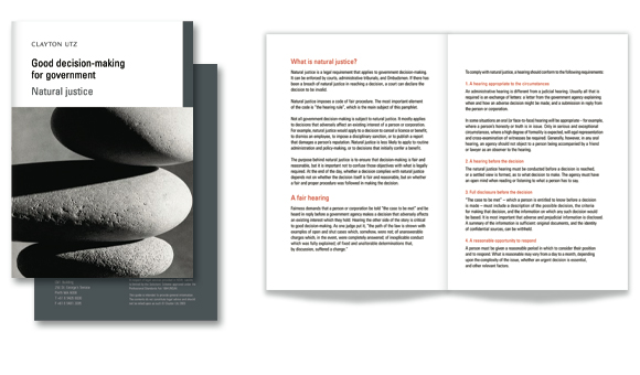 Clayton Utz Good Decision Making Brochure Series: Natural Justice